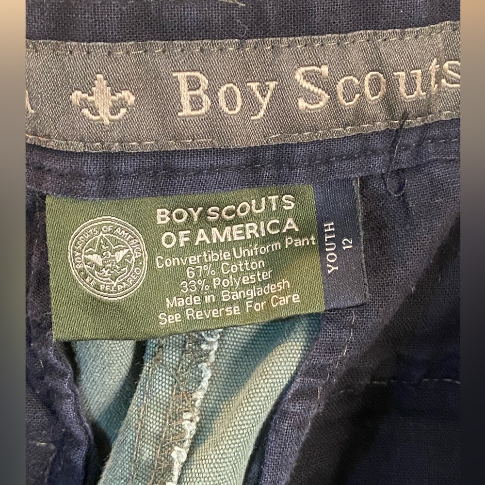 Boy Scouts of America Boys Green Cargo Shorts Youth Camping Hiking - Picture 6 of 10